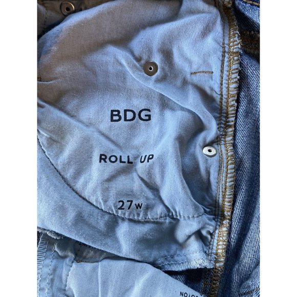 BDG Shorts Urban Outfitters Demin Jean Size 27 Stretch Blue Jeans Roll Up Cuffs - Picture 7 of 12